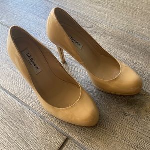 Sledge Beige Patent Platform Courts